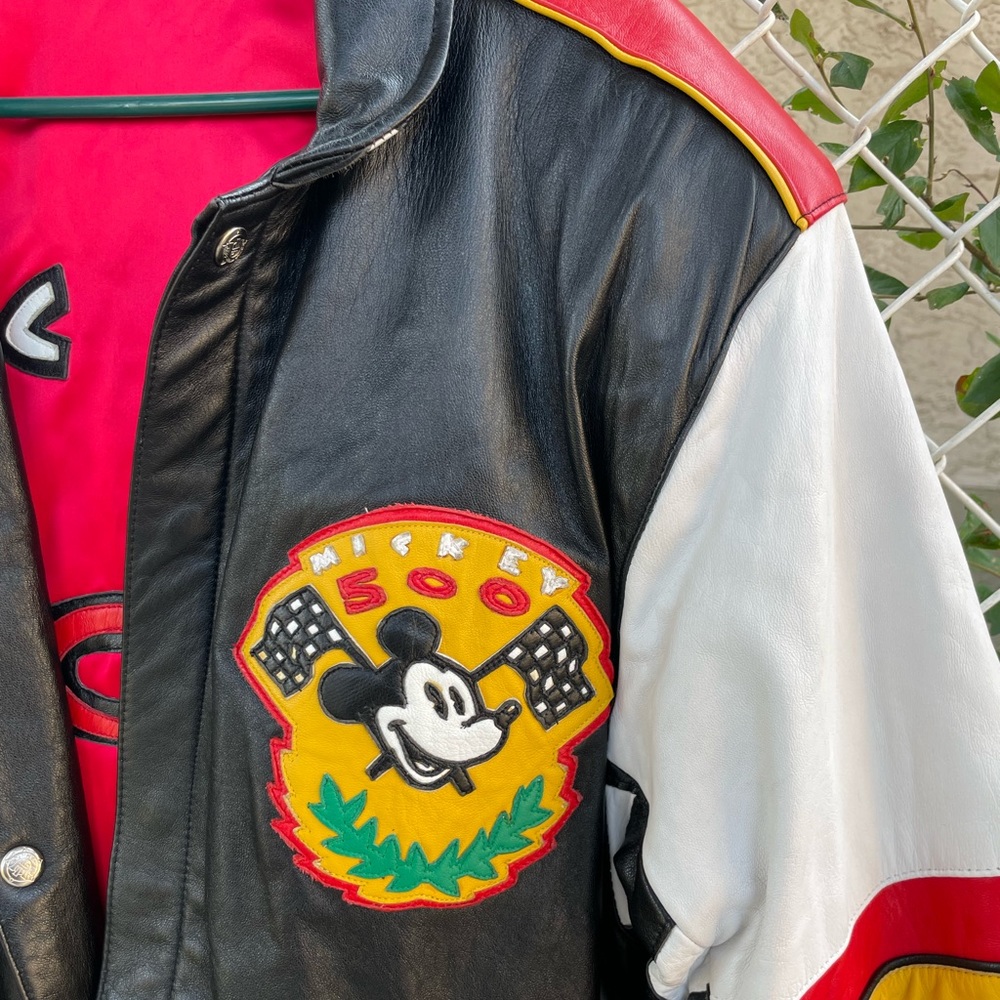 RARE + Vintage Jeff Hamilton Reversible Leather Mickey Mouse Jacket